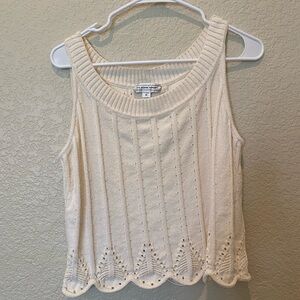 St. John Cream Knit Tank Top
